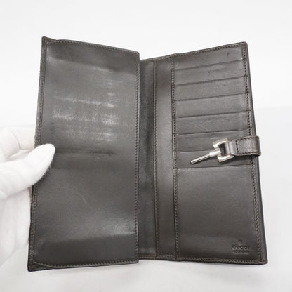 Gucci Long Wallet GG Canvas Sherry Line Jackie 05479 Canvas Brown Silver