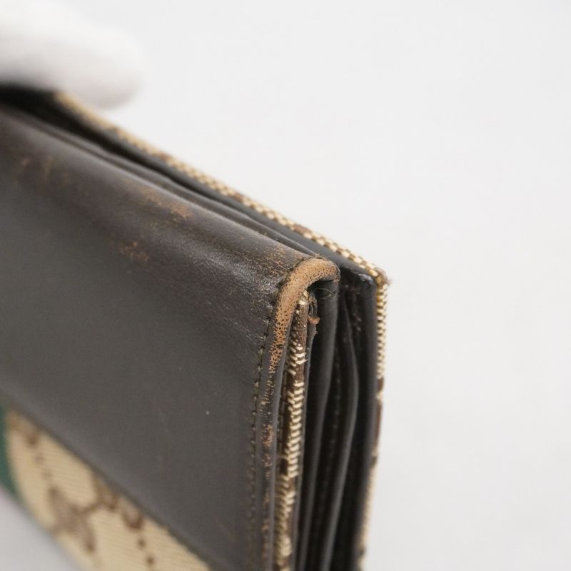 Gucci Long Wallet GG Canvas Sherry Line Jackie 05479 Canvas Brown Silver