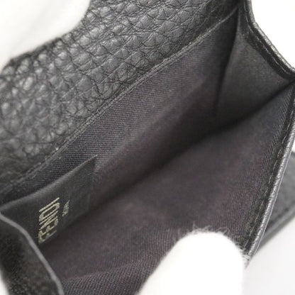 Fendi Trifold Wallet Leather Black Silver Hardware Men's