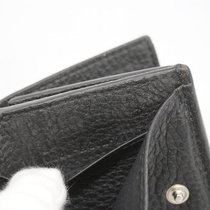 Fendi Trifold Wallet Leather Black Silver Hardware Men's