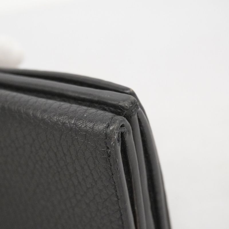 Fendi Trifold Wallet Leather Black Silver Hardware Men's