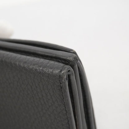 Fendi Trifold Wallet Leather Black Silver Hardware Men's