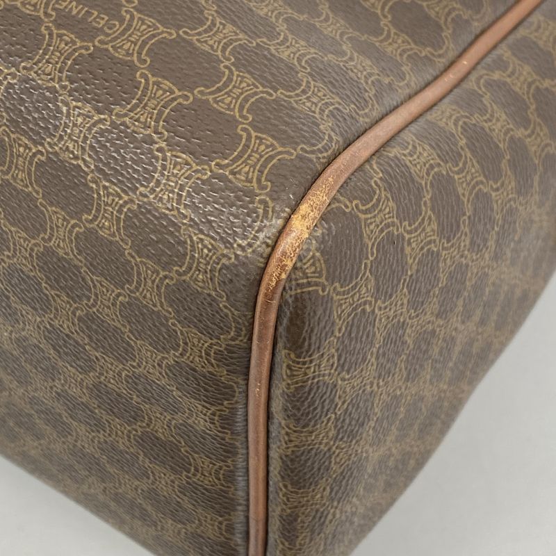 Celine Handbag Macadam PVC Brown Gold Hardware Women