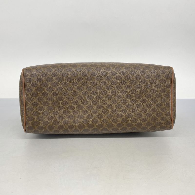 Celine Handbag Macadam PVC Brown Gold Hardware Women