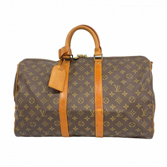 Louis Vuitton Boston Bag Monogram Keepall Bandoliere 45 M41418 Brown Men Women