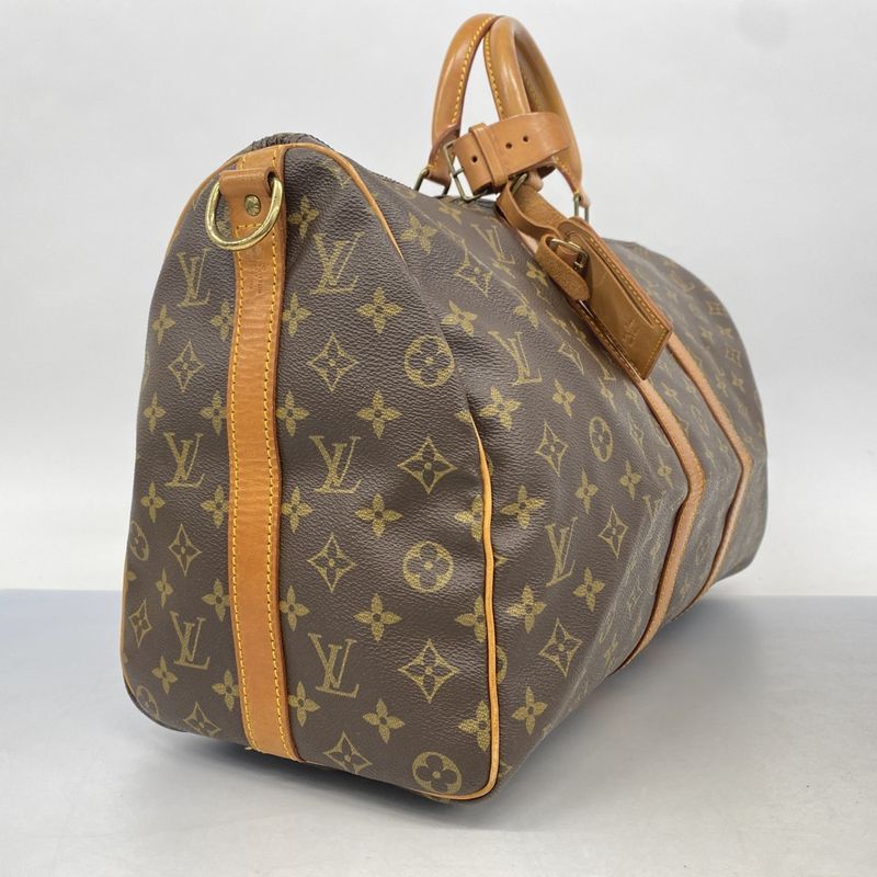 Louis Vuitton Boston Bag Monogram Keepall Bandoliere 45 M41418 Brown Men Women