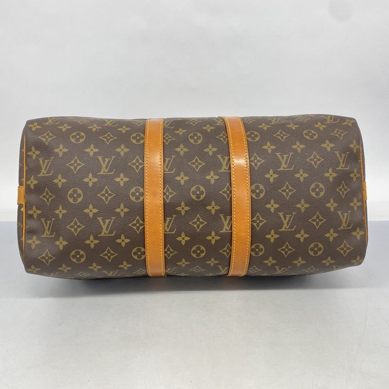 Louis Vuitton Boston Bag Monogram Keepall Bandoliere 45 M41418 Brown Men Women
