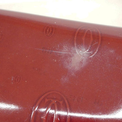 Cartier Long Wallet Happy Birthday Enamel Bordeaux Silver Hardware Women's