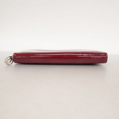 Cartier Long Wallet Happy Birthday Enamel Bordeaux Silver Hardware Women's