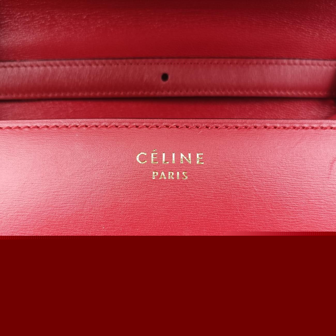 Celine Classic Box Red Leather F-La-2185