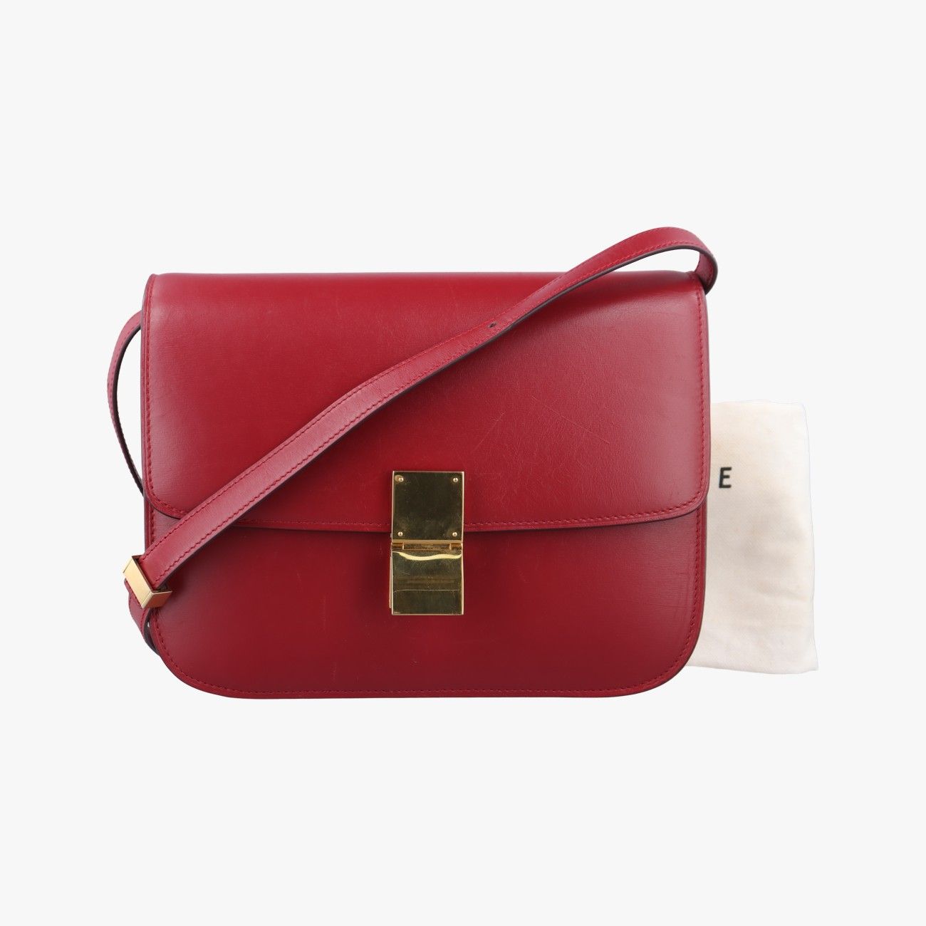 Celine Classic Box Red Leather F-La-2185