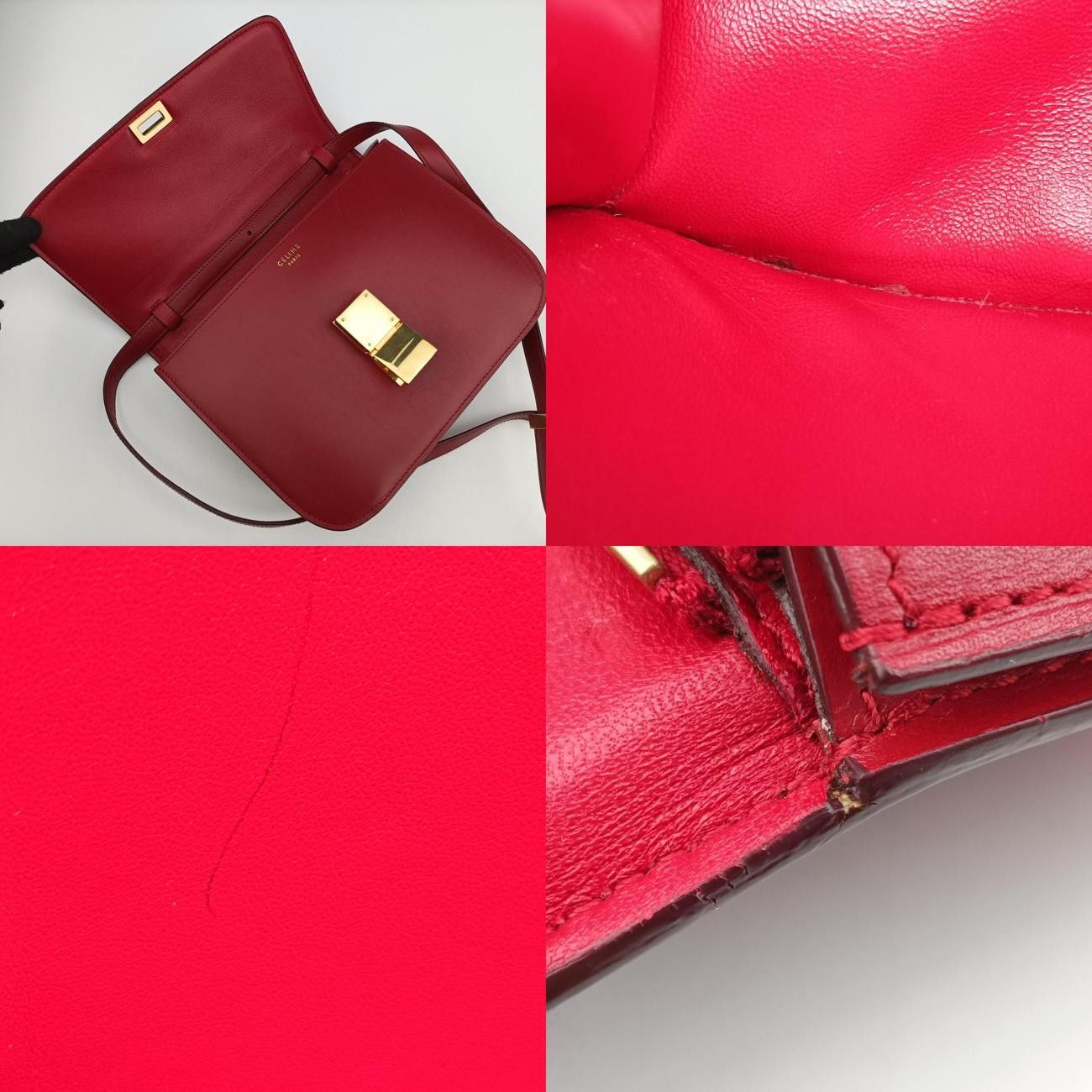 Celine Classic Box Red Leather F-La-2185