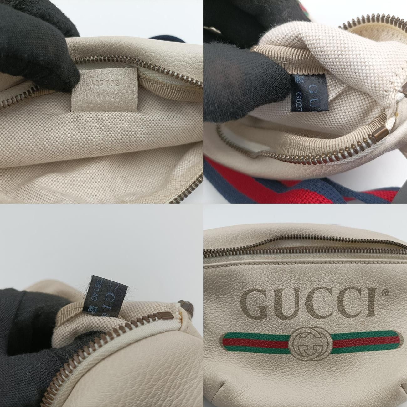 Gucci Gucci Print White Leather 527792