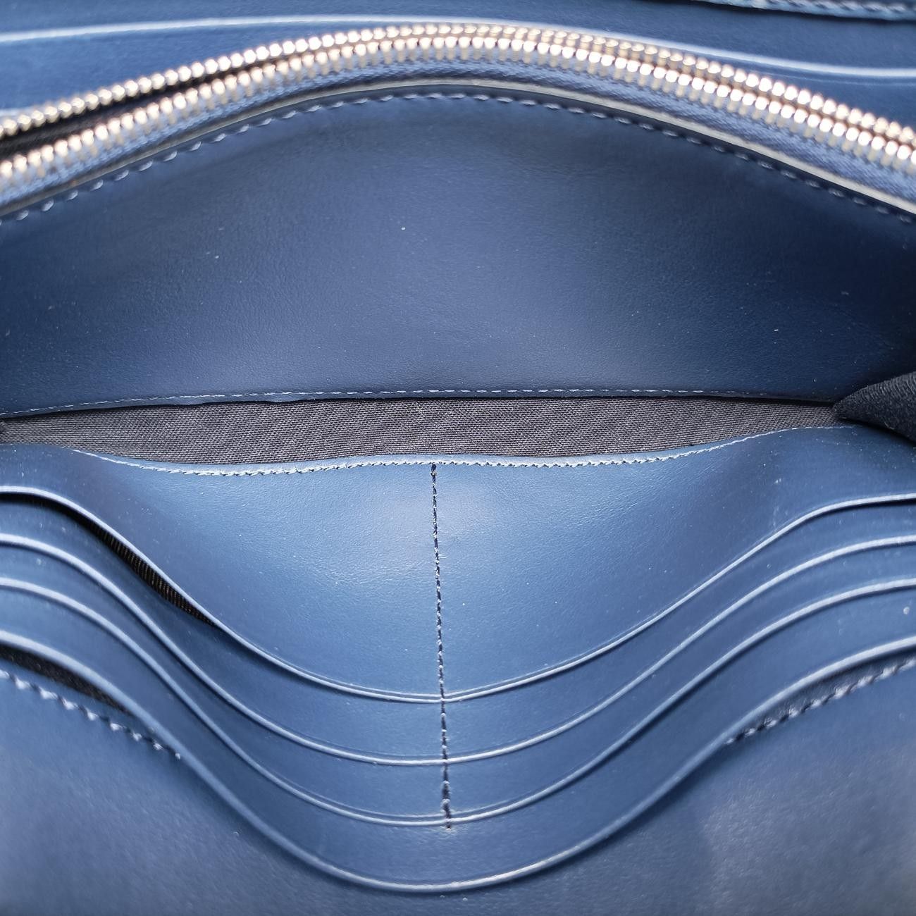 Fendi Monster Eyes Continental Blue Leather 8m0365-Sme-178-7032