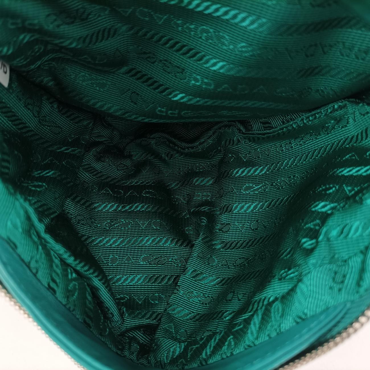 Prada Padded Nappa Triangle Green Leather 1ba315 7/D