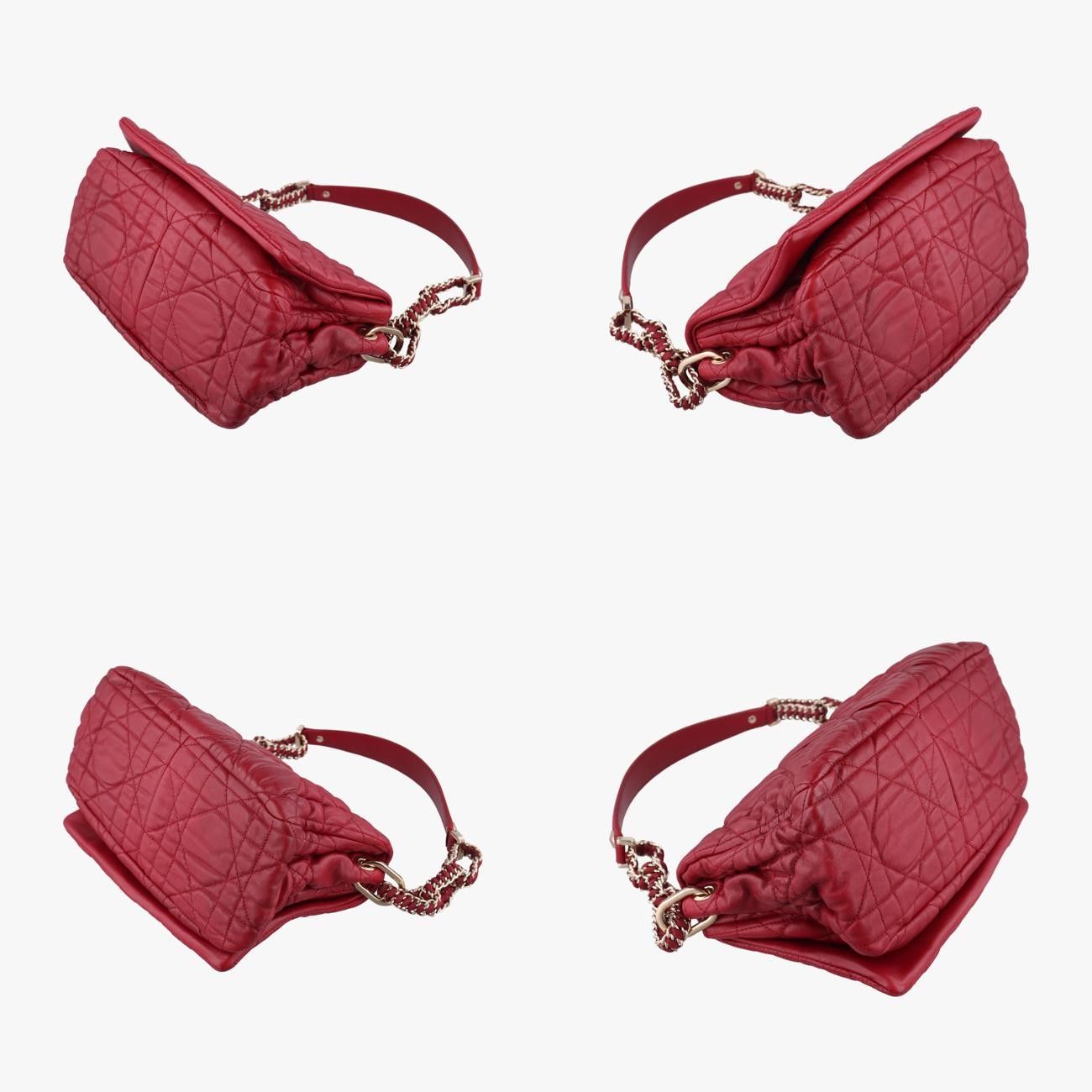 Christian Dior Cannage Faux Wine Red Lambskin 15-Bo-0170