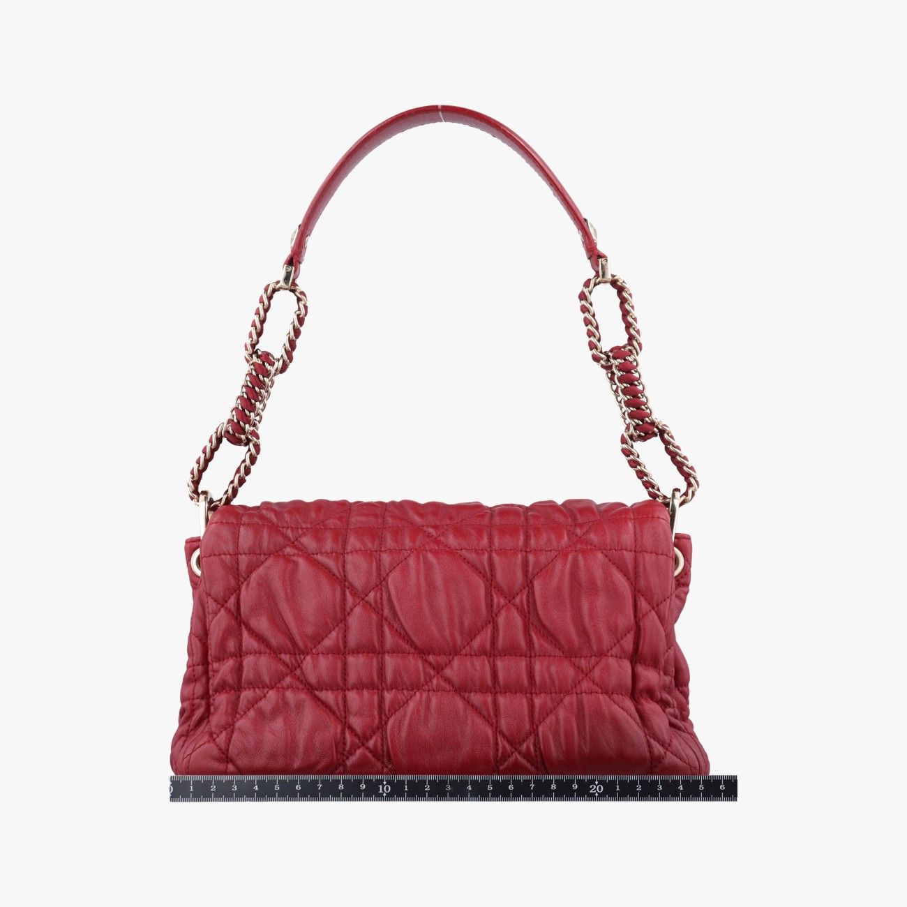 Christian Dior Cannage Faux Wine Red Lambskin 15-Bo-0170