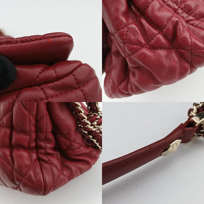 Christian Dior Cannage Faux Wine Red Lambskin 15-Bo-0170