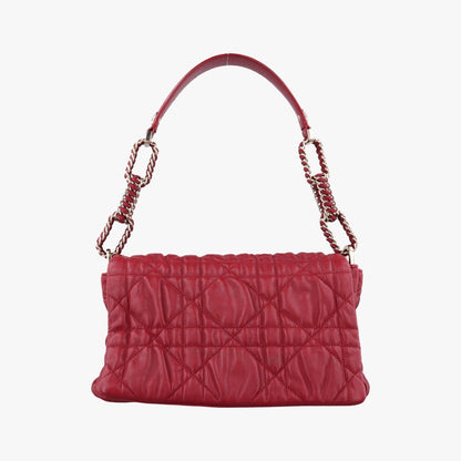 Christian Dior Cannage Faux Wine Red Lambskin 15-Bo-0170