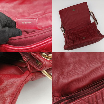 Christian Dior Cannage Faux Wine Red Lambskin 15-Bo-0170