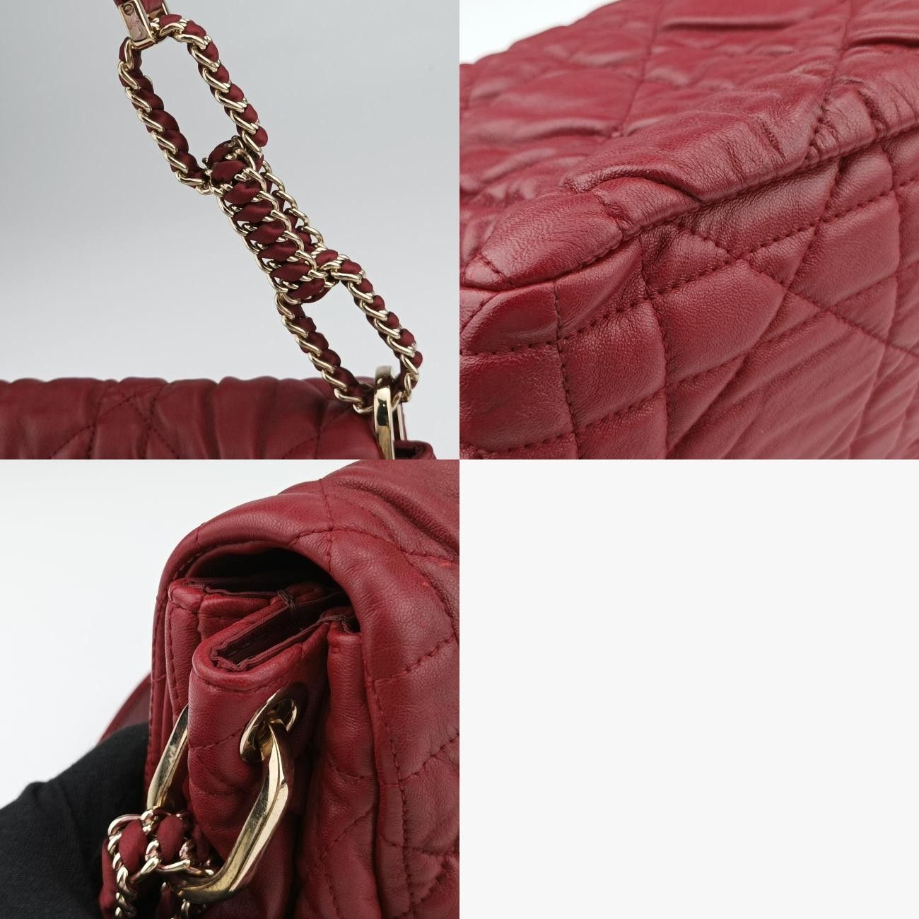 Christian Dior Cannage Faux Wine Red Lambskin 15-Bo-0170