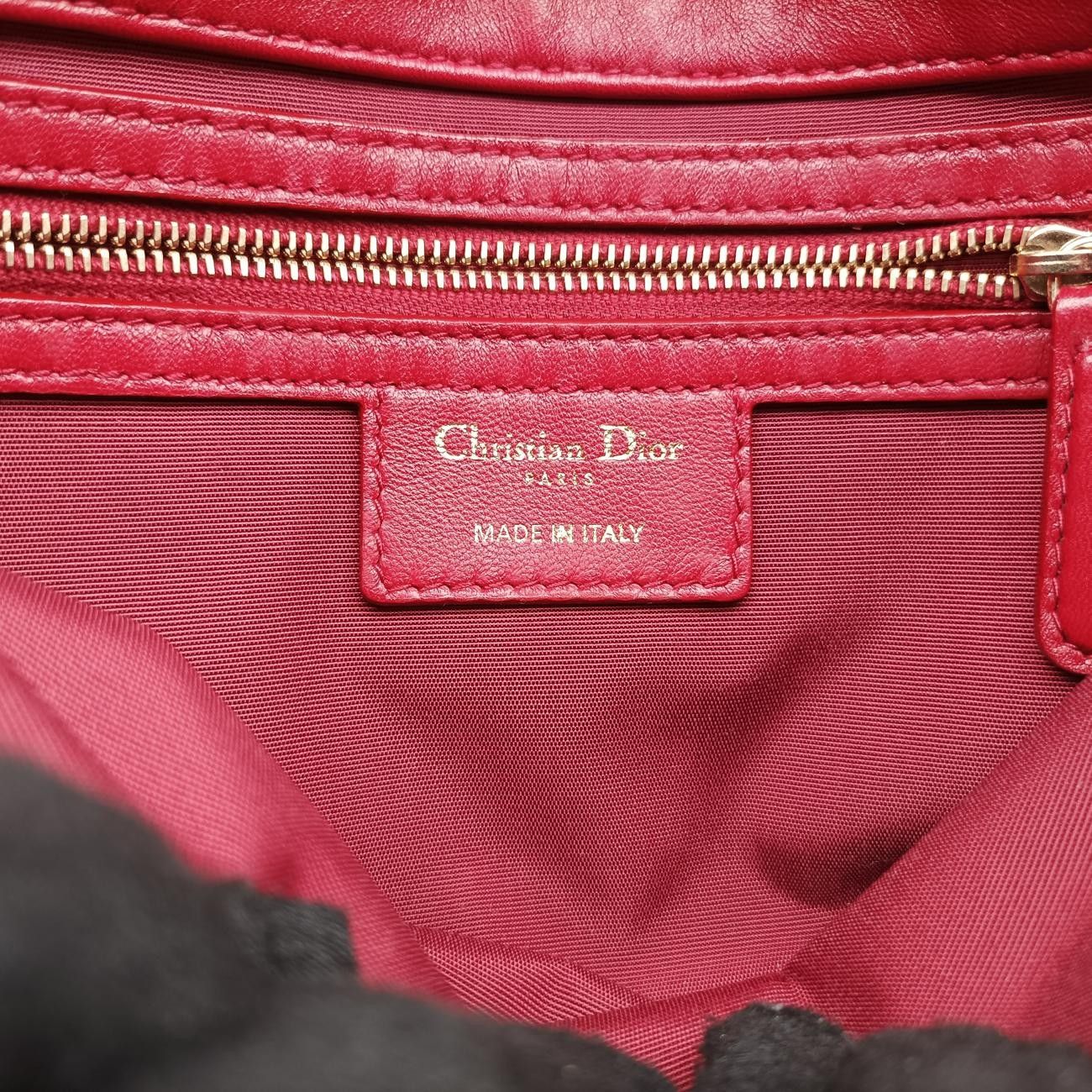 Christian Dior Cannage Faux Wine Red Lambskin 15-Bo-0170