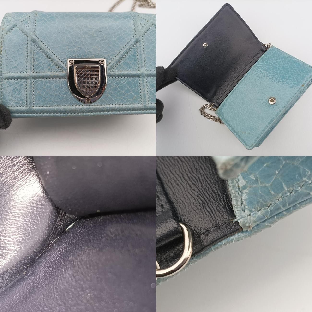 Christian Dior Diorama Blue Leather 09-Bo-0166