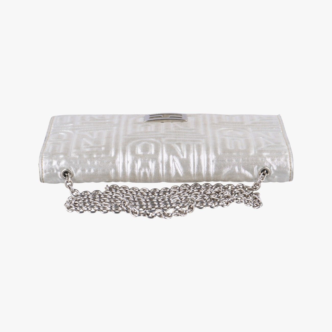 Fendi Embossed Logo Silver Canvas 8m0219 2289-8m0219-Zdk-089