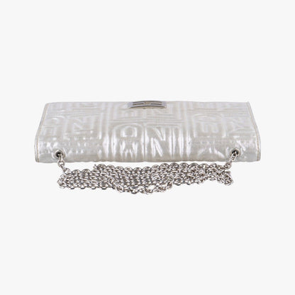 Fendi Embossed Logo Silver Canvas 8m0219 2289-8m0219-Zdk-089