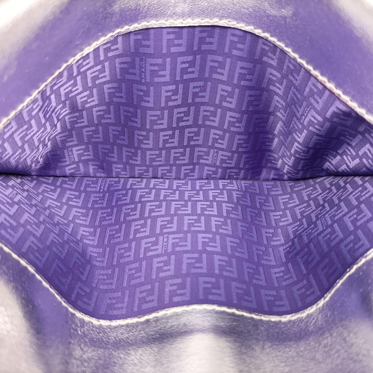 Fendi Embossed Logo Silver Canvas 8m0219 2289-8m0219-Zdk-089