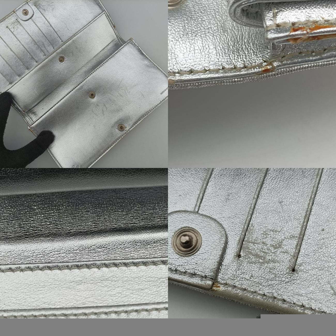 Fendi Embossed Logo Silver Canvas 8m0219 2289-8m0219-Zdk-089