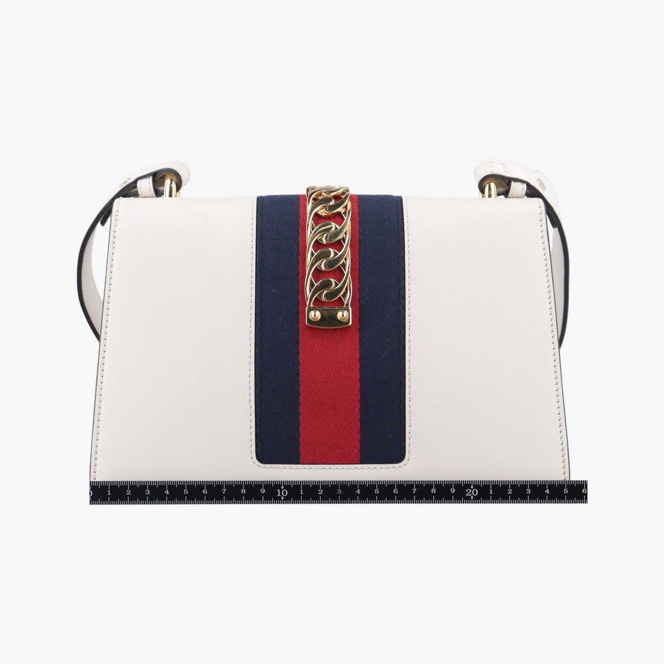 Gucci Sylvie Ivory X Navy X Red Leather 421882