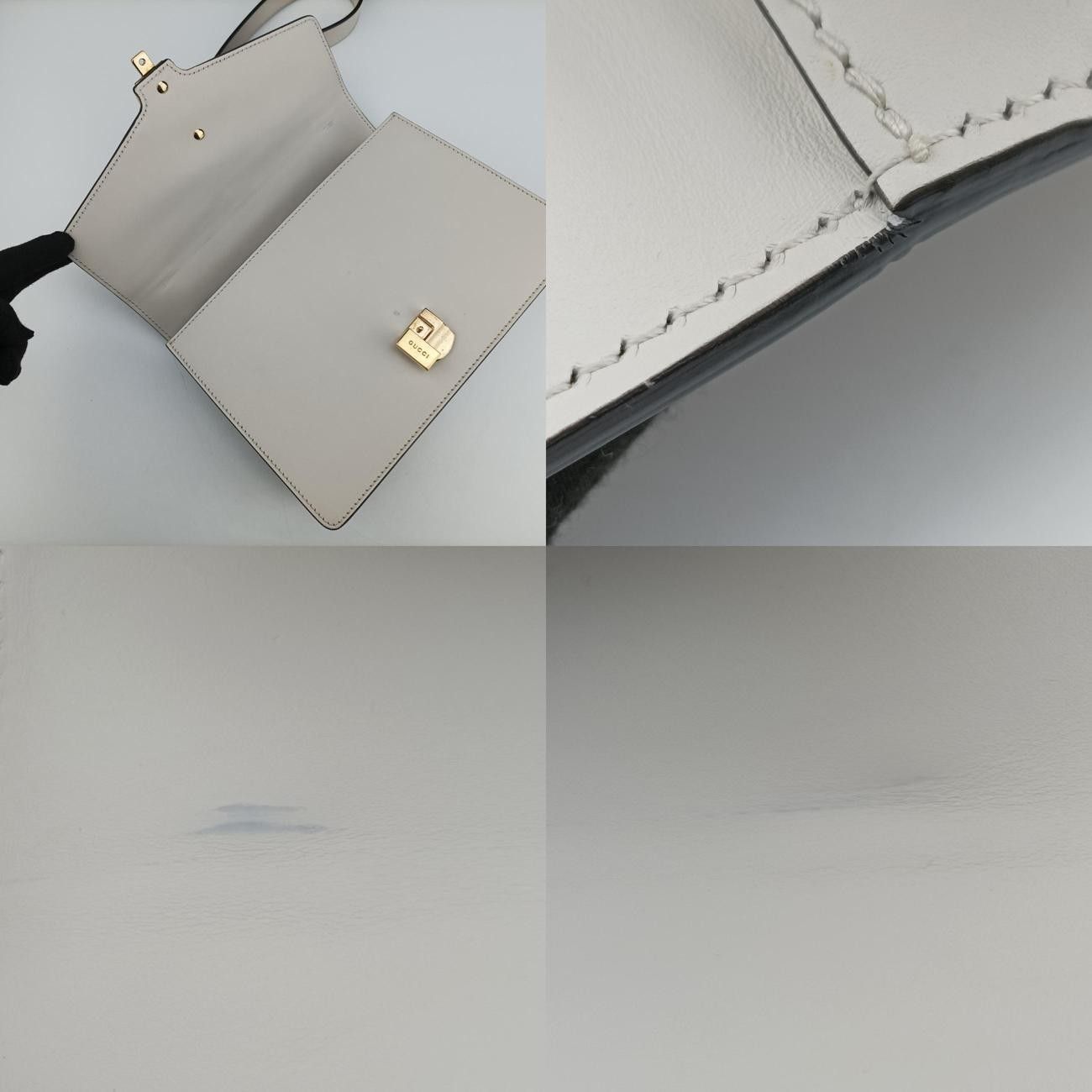 Gucci Sylvie Ivory X Navy X Red Leather 421882