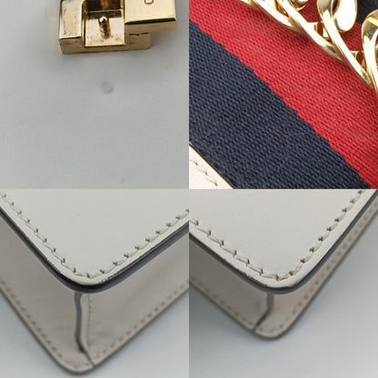 Gucci Sylvie Ivory X Navy X Red Leather 421882