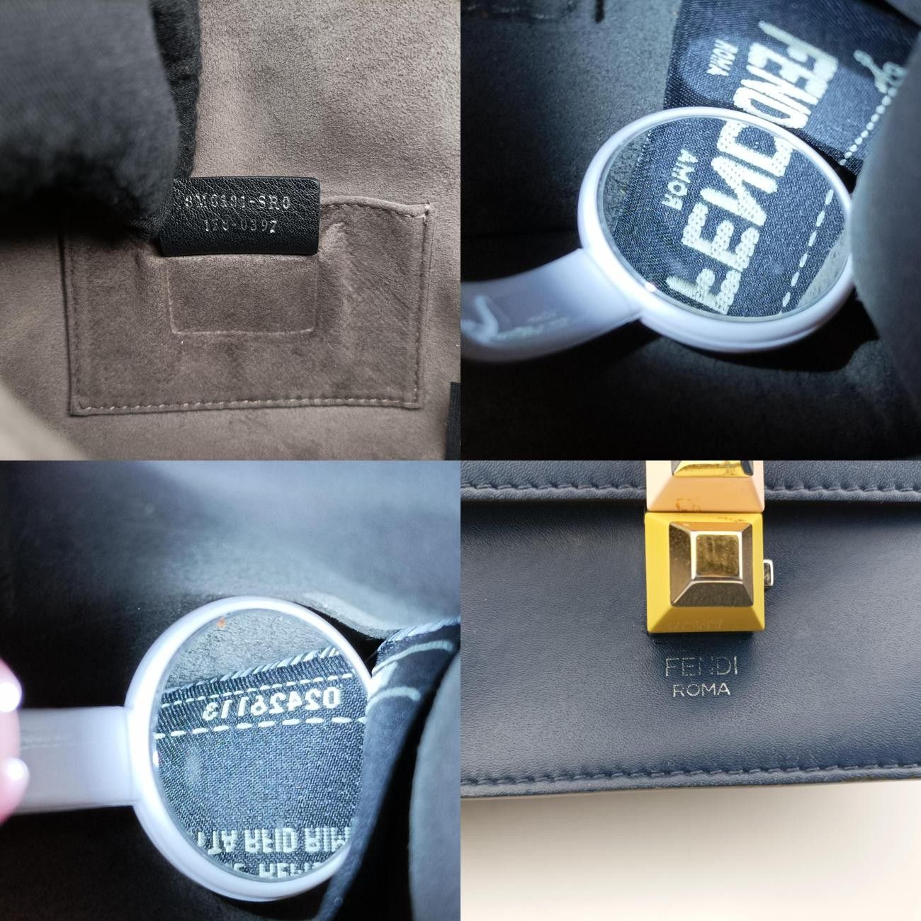 Fendi Studs Canai Navy Leather 8m0381-Sr0 178-0397