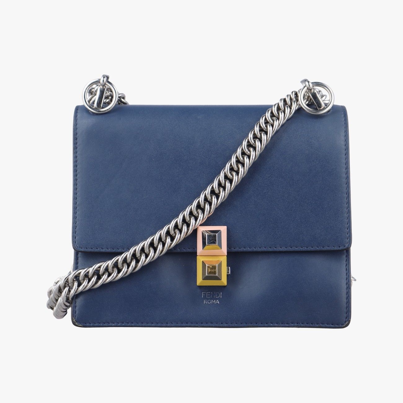 Fendi Studs Canai Navy Leather 8m0381-Sr0 178-0397