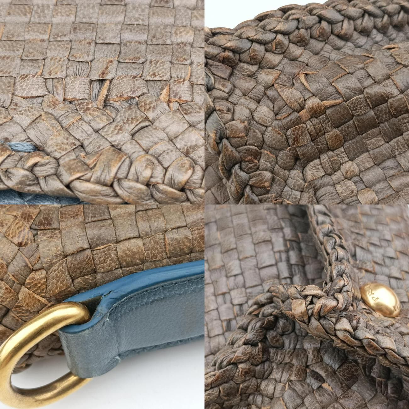 Prada Madras Beige X Blue Leather 204