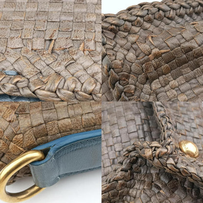 Prada Madras Beige X Blue Leather 204