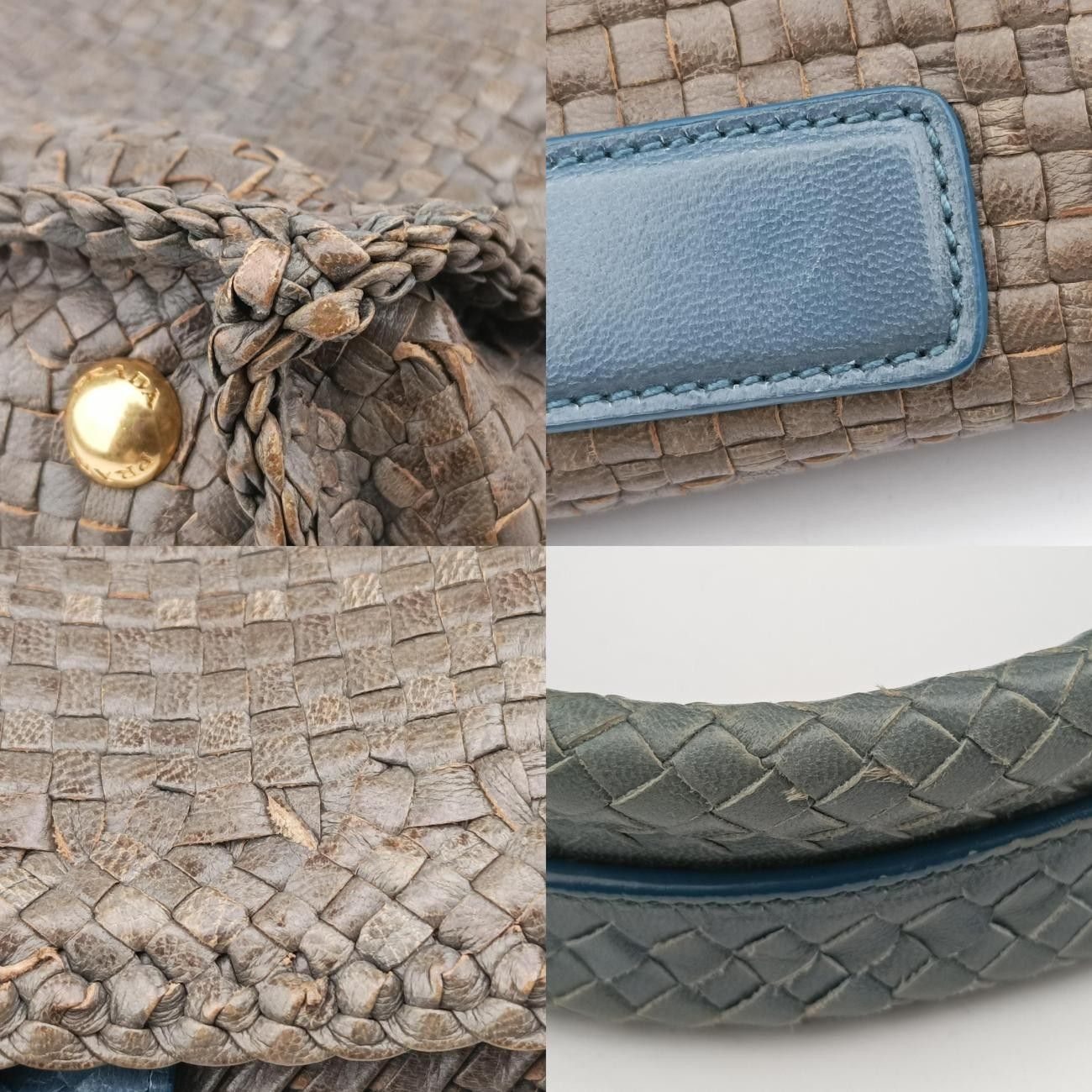 Prada Madras Beige X Blue Leather 204