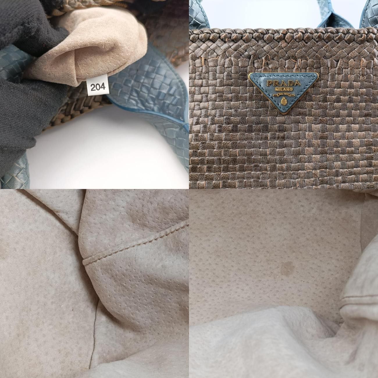 Prada Madras Beige X Blue Leather 204