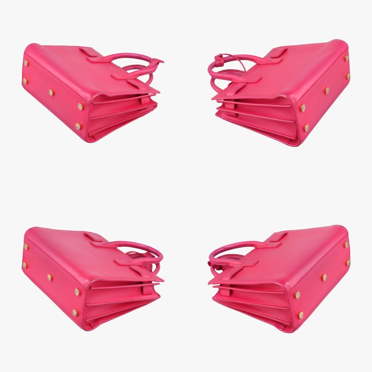 Yves Saint Laurentsac De Jour Nano Rose Red Leather 340778 Bci340778.0614