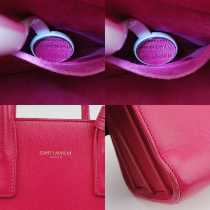 Yves Saint Laurentsac De Jour Nano Rose Red Leather 340778 Bci340778.0614