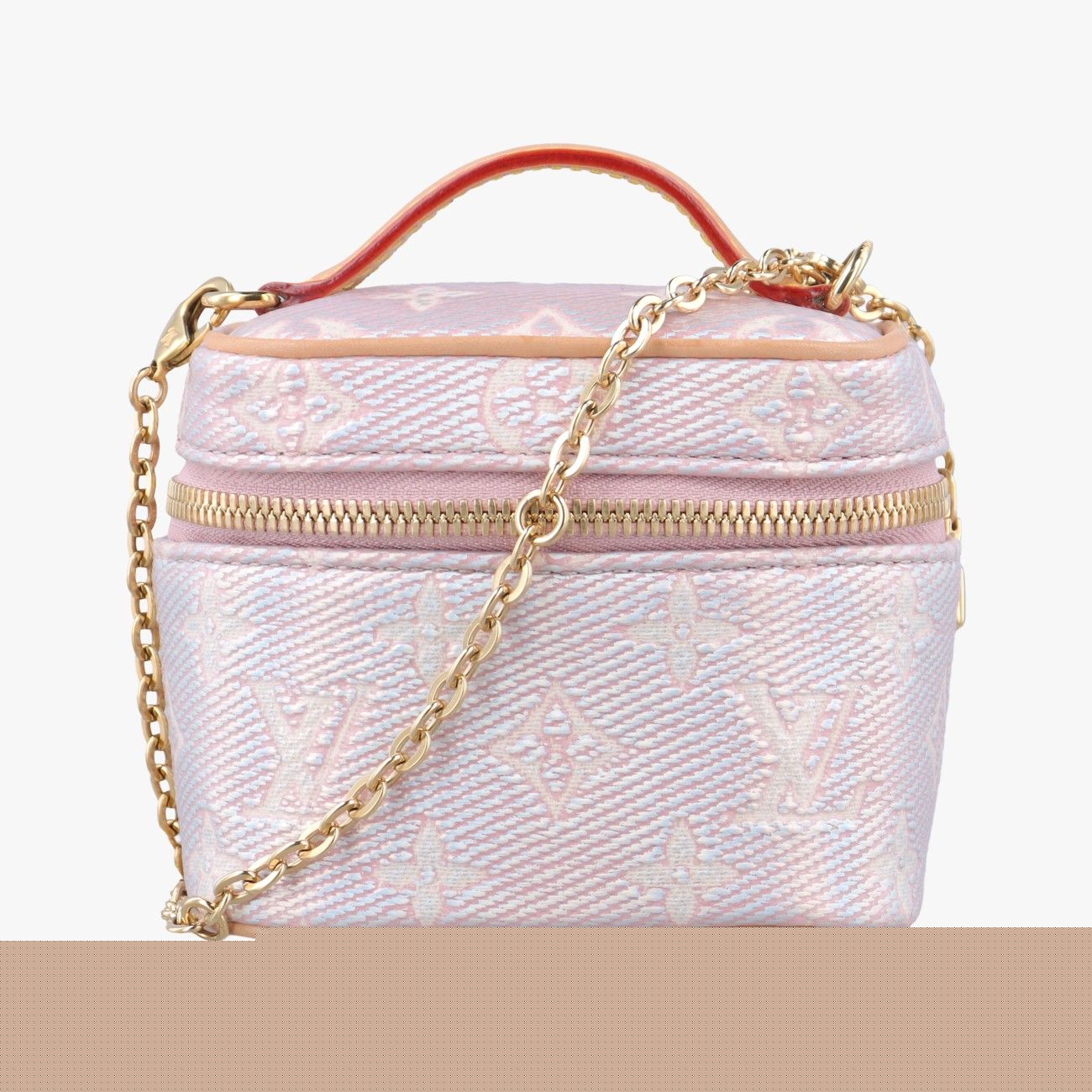 Louis Vuittonmicro Vanity Pink Monogram Jacquard Denim M82527 Ic Chip