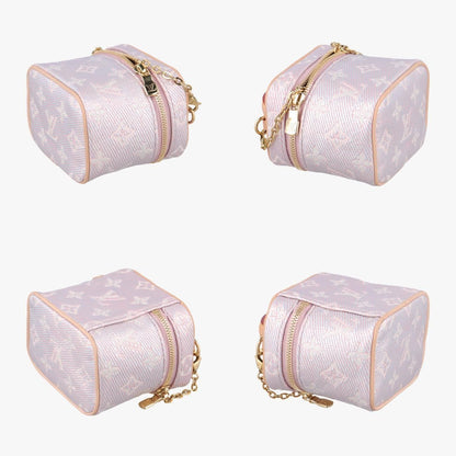 Louis Vuittonmicro Vanity Pink Monogram Jacquard Denim M82527 Ic Chip