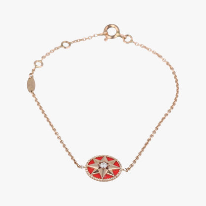 Christian Diorrose De Van Medallion Red X Gold Au750