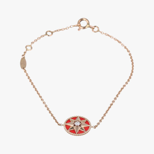 Christian Diorrose De Van Medallion Red X Gold Au750