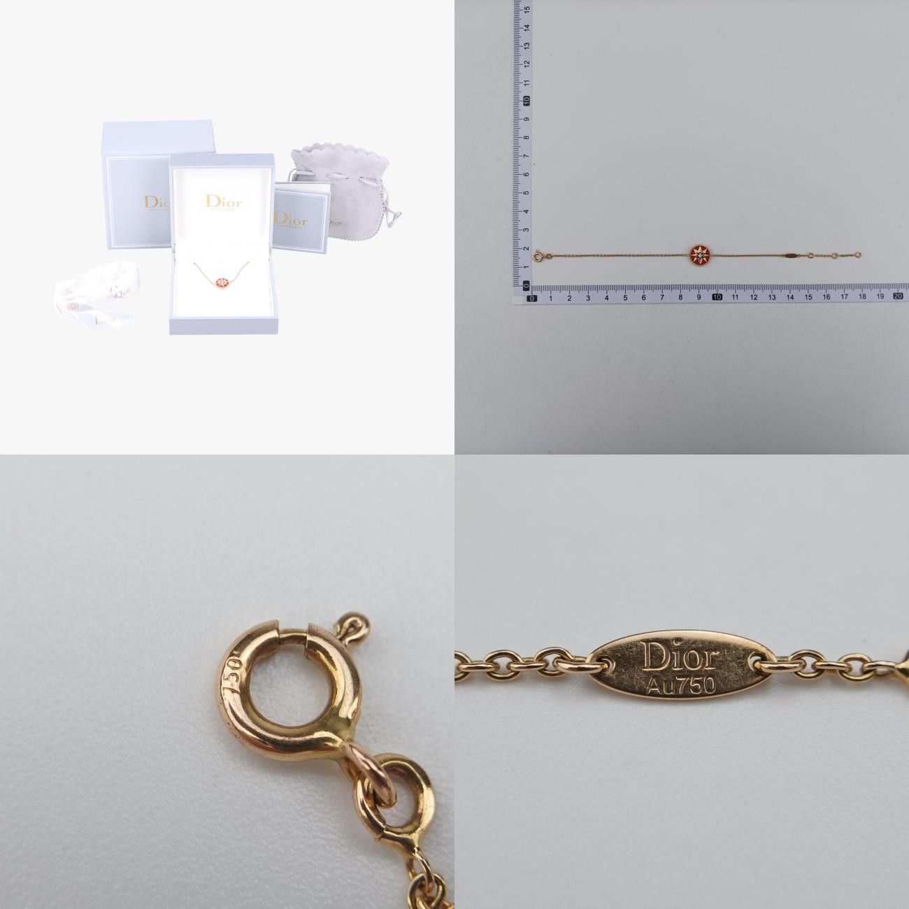 Christian Diorrose De Van Medallion Red X Gold Au750