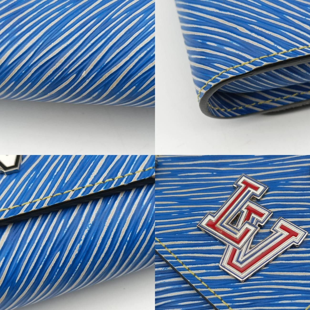 Louis Vuittonportefeuille Twist Chain Blue X Multicolor Epi M62732