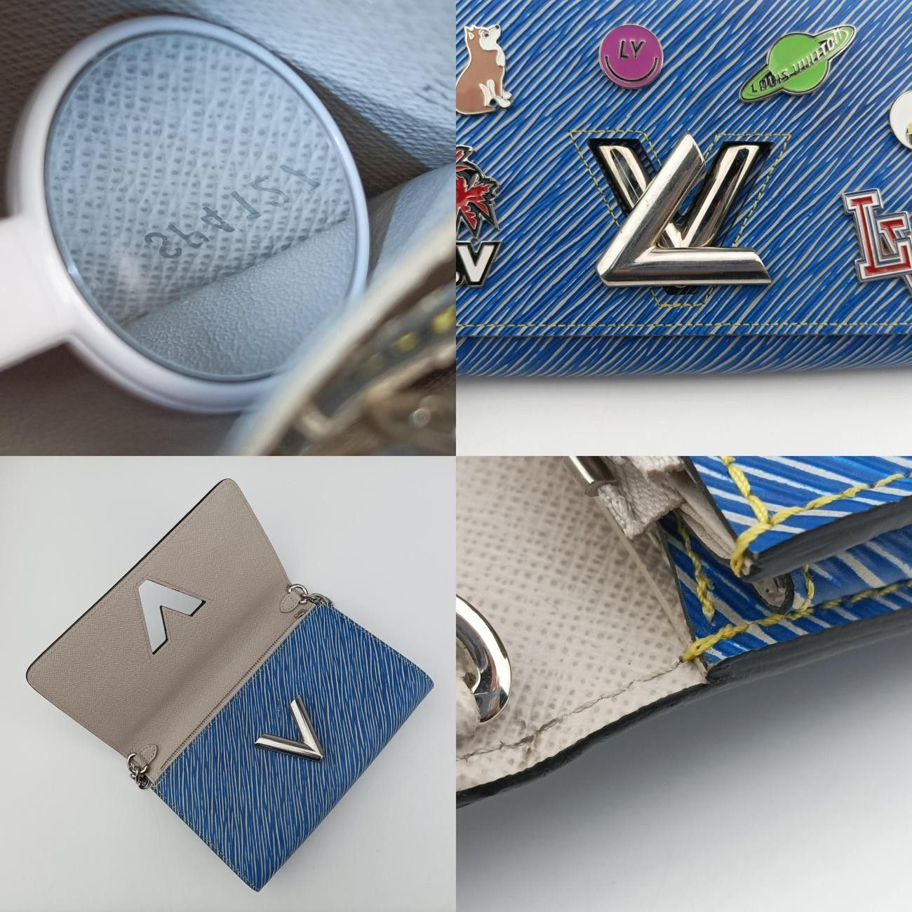 Louis Vuittonportefeuille Twist Chain Blue X Multicolor Epi M62732