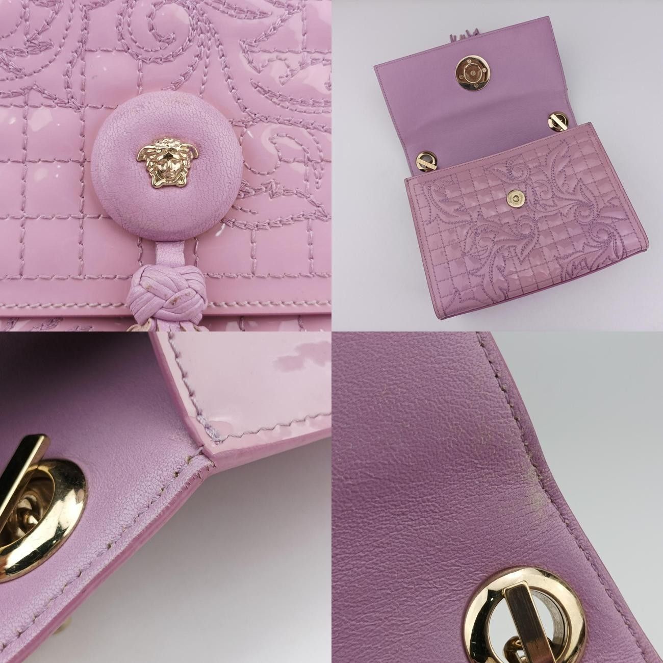 Versace Quilted Chain Pink Patent Clg 962 204 295 172